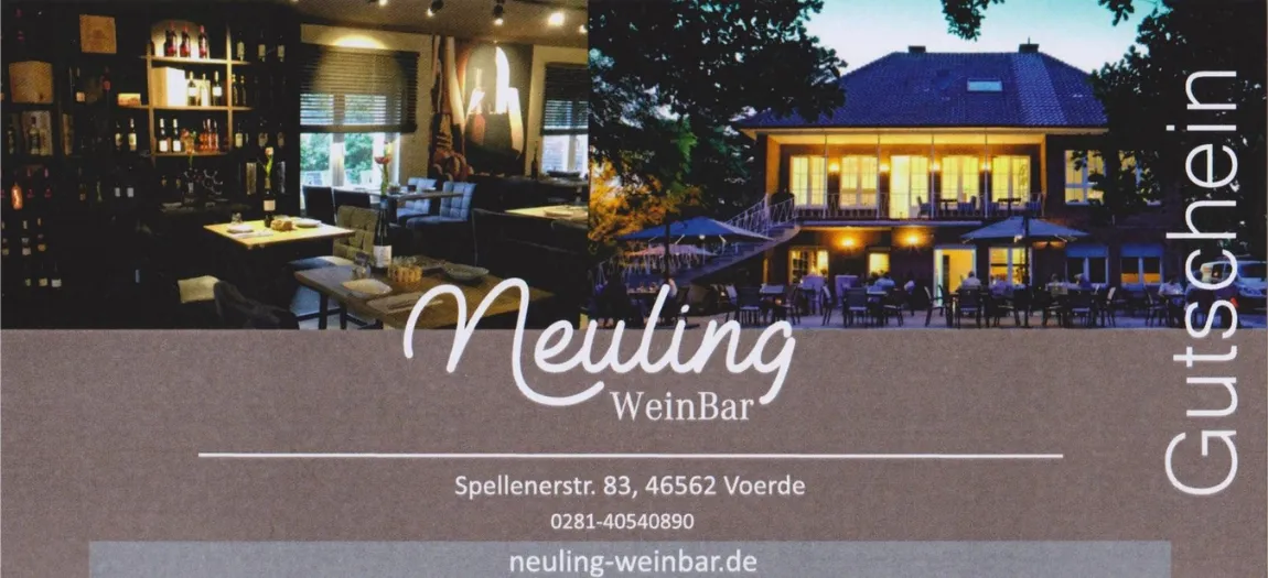 Neuling Weinbar – Gastronomie – Gutschein